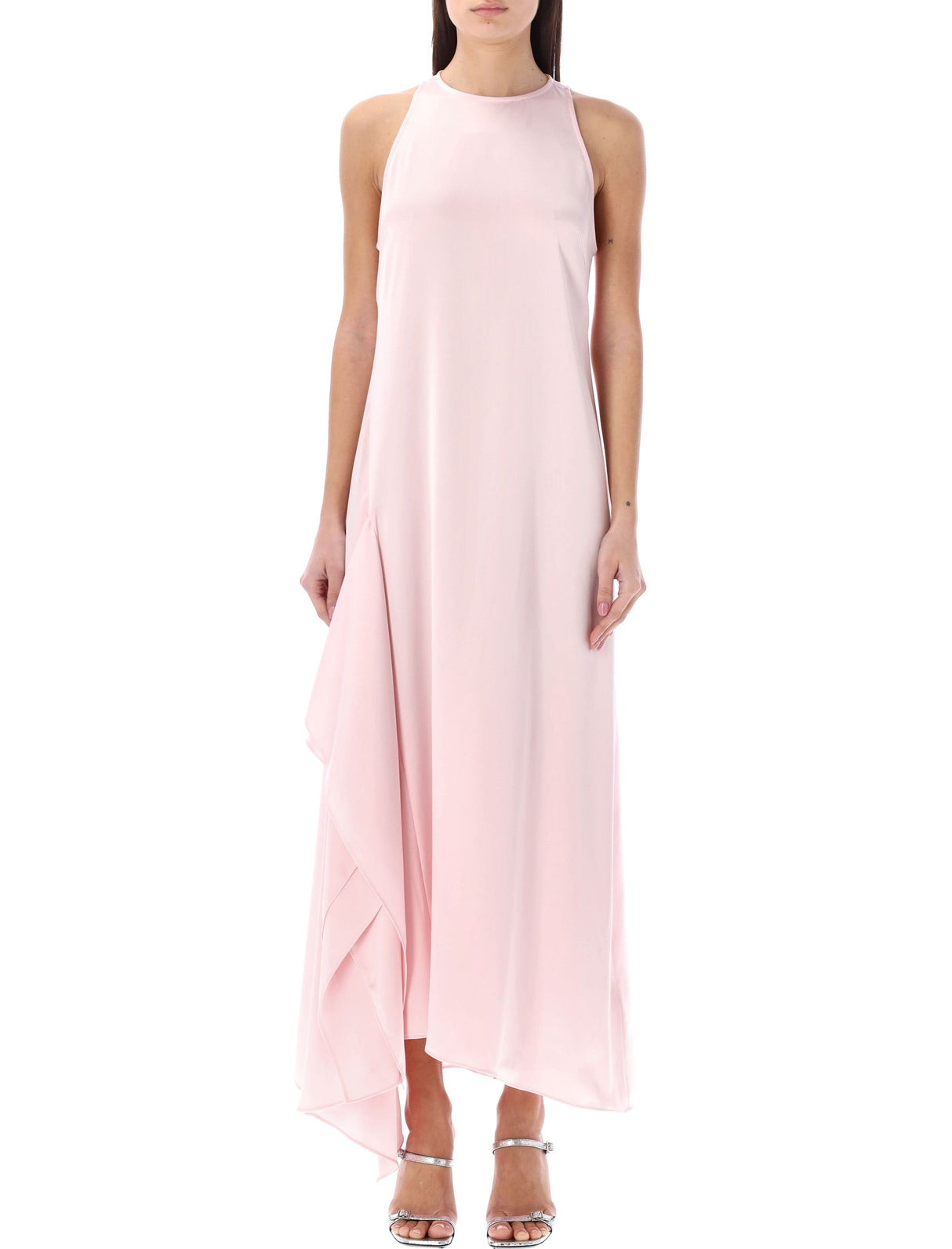 JW ANDERSON Sleeveless Draped Long Dress in Pink - SS24 Collection