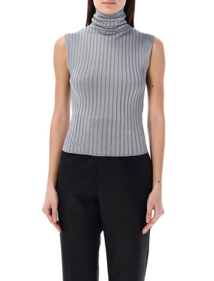 MARNI Sleeveless Turtleneck Top in Mercury - SS24 Collection