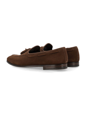 CHURCH'S Burnt Brown Suede Tassel Loafers for Men