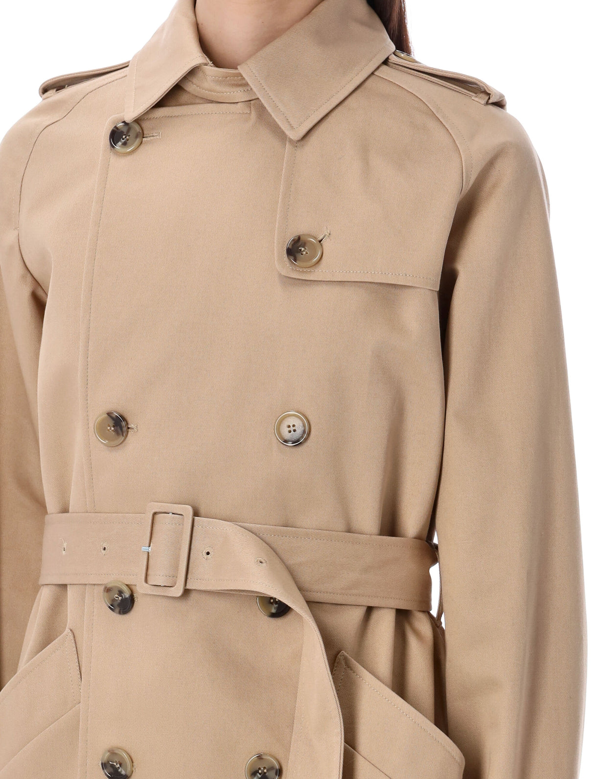 Áo khoác trench cotton chống thấm cho phụ nữ - Màu tan