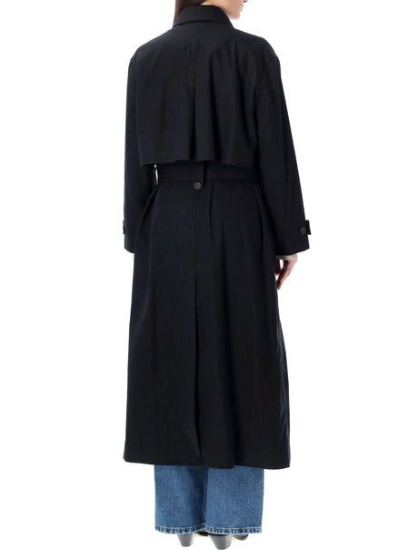 A.P.C. Water-Repellent Black Trench Jacket for Women