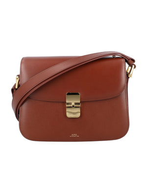 A.P.C. Smooth Leather Grace Handbag for Women - Noisette