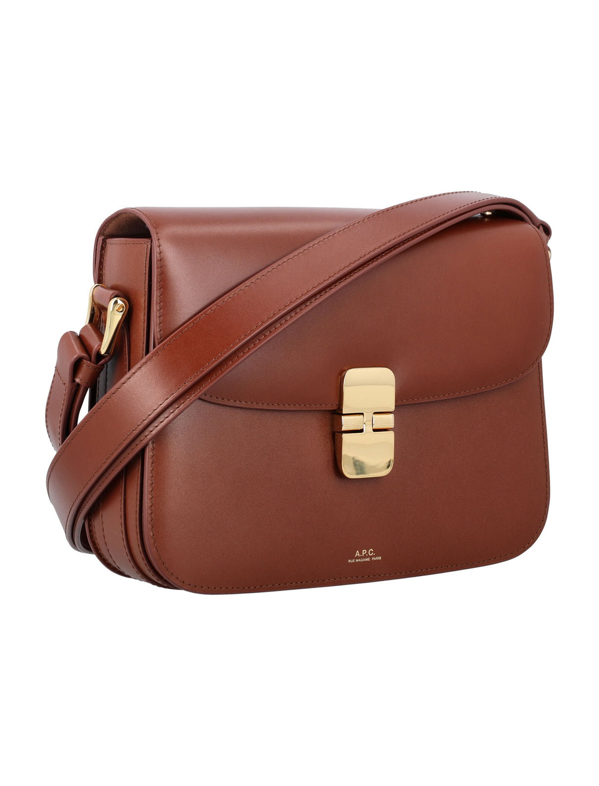 A.P.C. Smooth Leather Grace Handbag for Women - Noisette