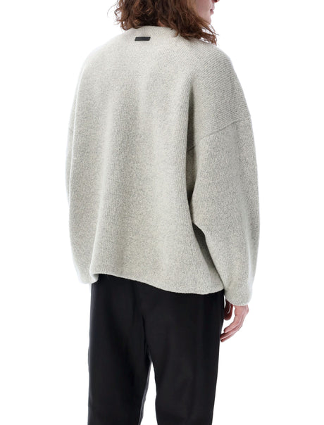 FEAR OF GOD Men's Boucle Loop Straight Neck Sweater - Dove Grey