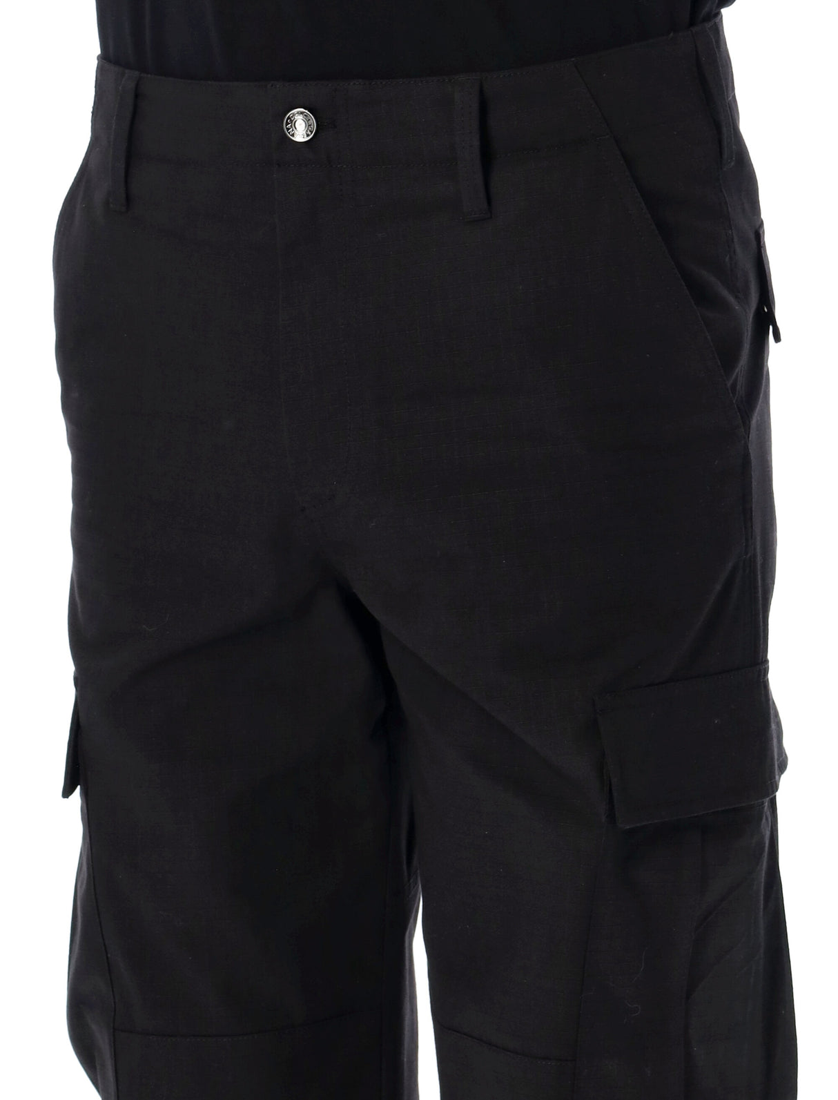 DOLCE & GABBANA Men's Black Cotton Cargo Pants for SS24 Season