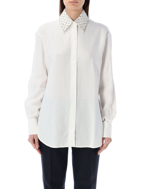 GOLDEN GOOSE Embroidered White Boyfriend Shirt for Women - SS24