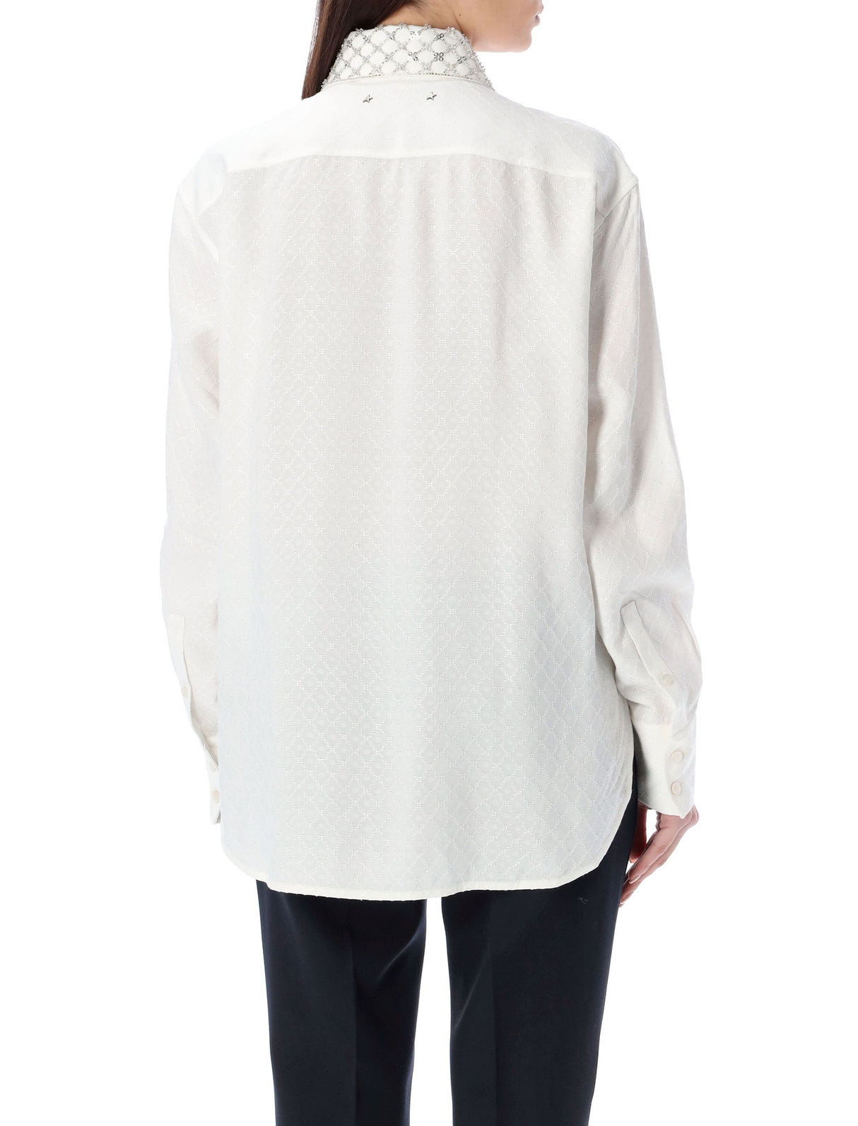 GOLDEN GOOSE Embroidered White Boyfriend Shirt for Women - SS24