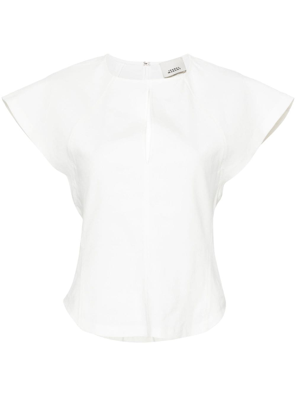ISABEL MARANT White Hemp Blend Top for Women - Spring/Summer 2024 Collection