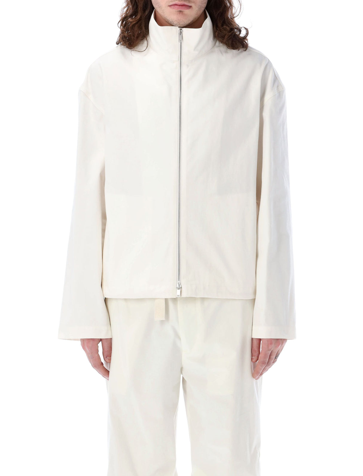 JIL SANDER Men's Canvas Blouson in White for SS24