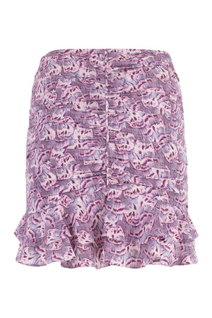 ISABEL MARANT Bold and Beautiful: Purple Printed Silk Skirt for Women