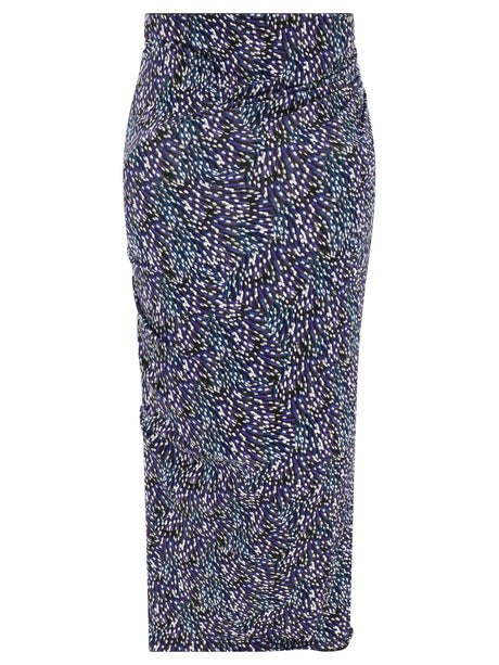 ISABEL MARANT Blue Ruffled Skirt for Women - Slim Fit, Elastic Waist, 95% Viscose