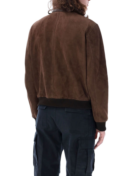 TOM FORD Men's Suede Harrington Jacket in Brown for SS24