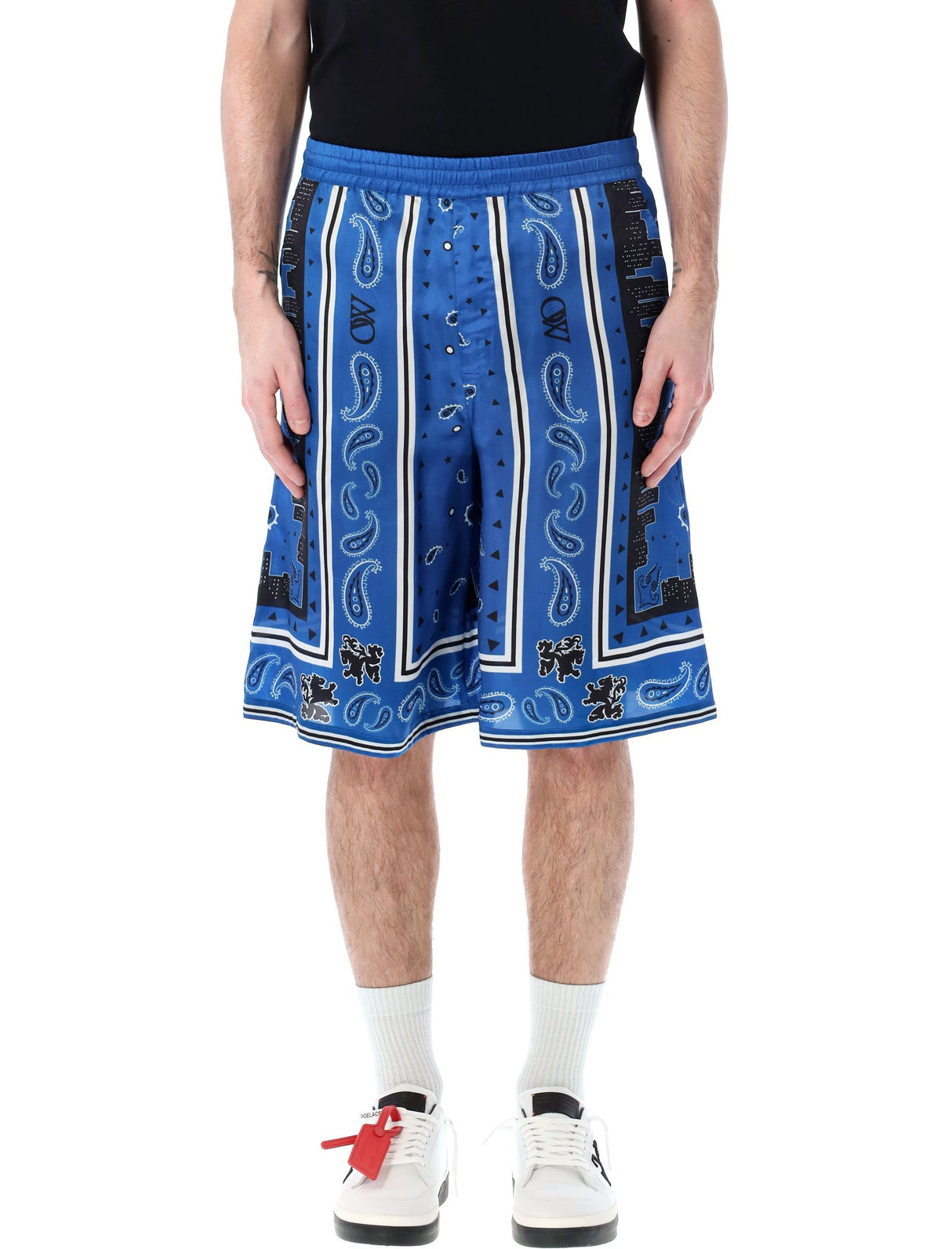 OFF-WHITE Viscose Bandana Men's Shorts in Royal Blue for SS24