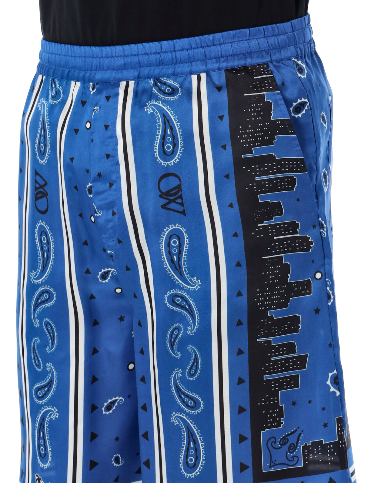 OFF-WHITE Viscose Bandana Men's Shorts in Royal Blue for SS24