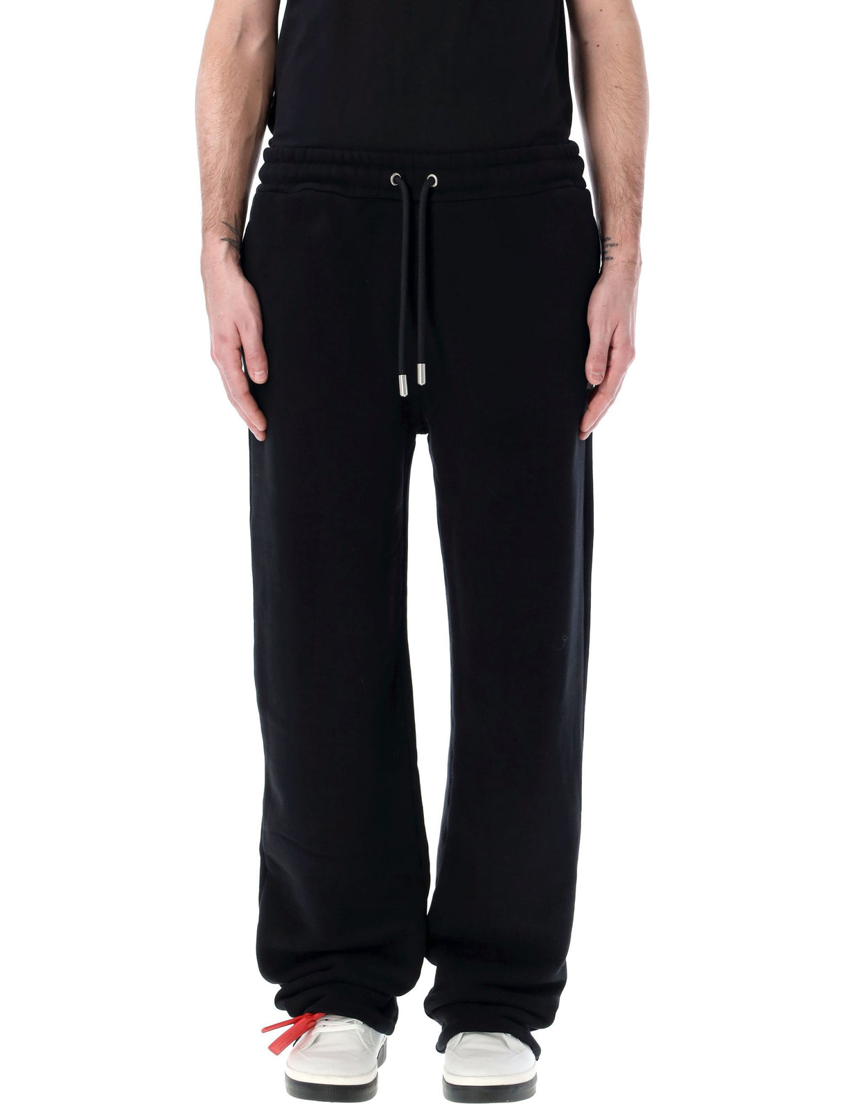 OFF-WHITE Men's Black Bandana Sweatpants with Arrow Details