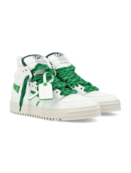 White and Green High Top Sneakers for Men - 3.0 Off Court by Off-White