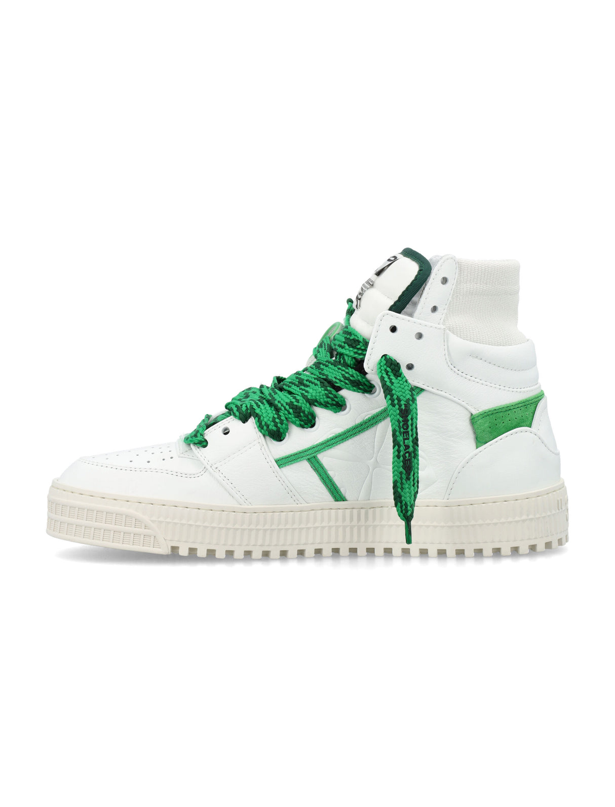 White and Green High Top Sneakers for Men - 3.0 Off Court by Off-White