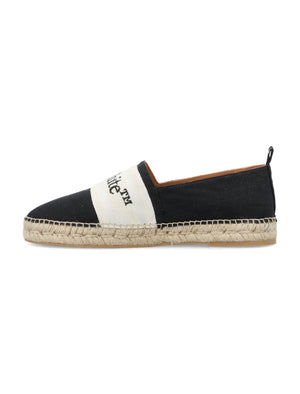 OFF-WHITE Black Linen and Cotton Blend Bookhish Espadrillas for Men