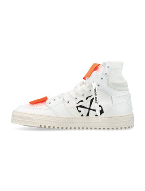 OFF-WHITE White and Orange High-Top Leather Sneakers for Women - SS24