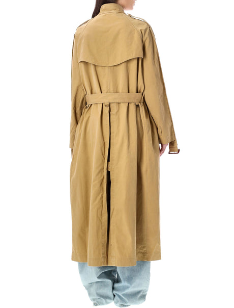 Áo khoác Trench Deconstructed cỡ lớn màu xanh khaki cho phụ nữ - Bộ sưu tập mùa xuân hè 2024