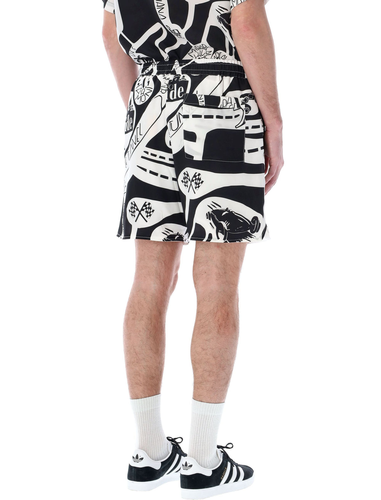 RHUDE Graphic Print Silk Strada Shorts for Men