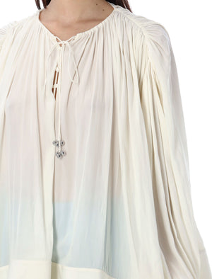 LANVIN White Draped Oversized Shirt for Women - SS24 Collection
