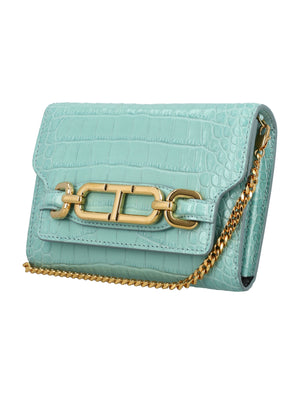 TOM FORD Whitney Mini Chain Shoulder Bag in Pastel Turquoise, 12x18x4 cm