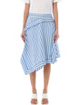 JW ANDERSON Asymmetric Striped Midi Skirt in Azzurro Riga