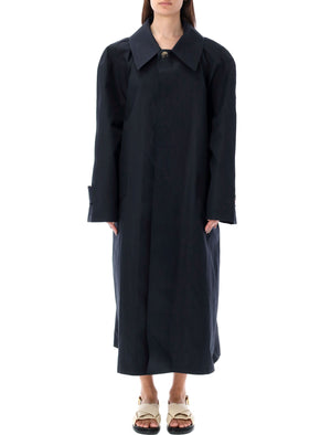 Áo choàng dài tay và cổ nhọn màu xanh dương và đen dành cho nữ, Bộ sưu tập SS24