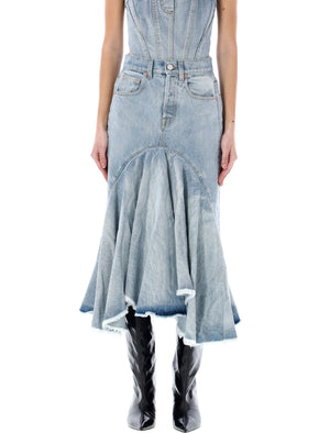 VETEMENTS Flared Denim Midi Skirt for Women - SS24 Collection