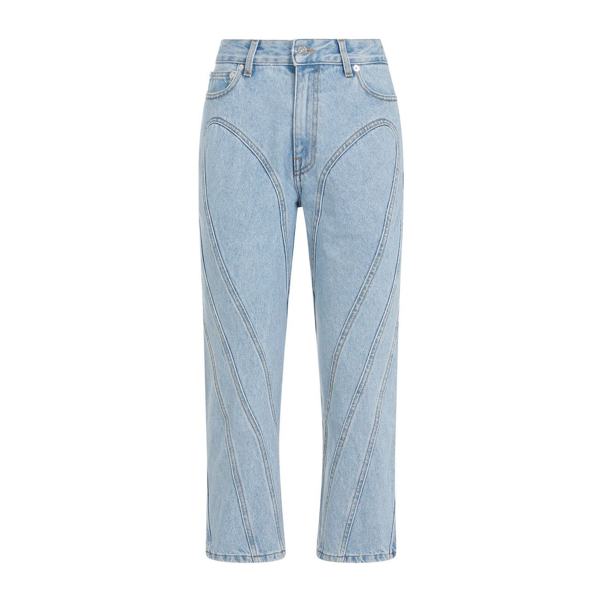 MUGLER Navy Cotton Jeans for Women from SS24 Collection