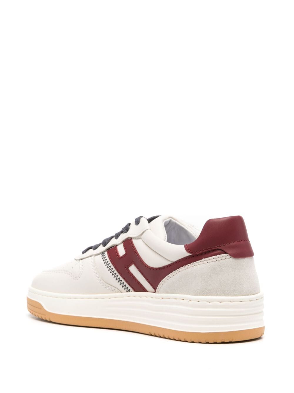 HOGAN Retro-Inspired Leather Sneakers with Memory Foam - Height: 4cm