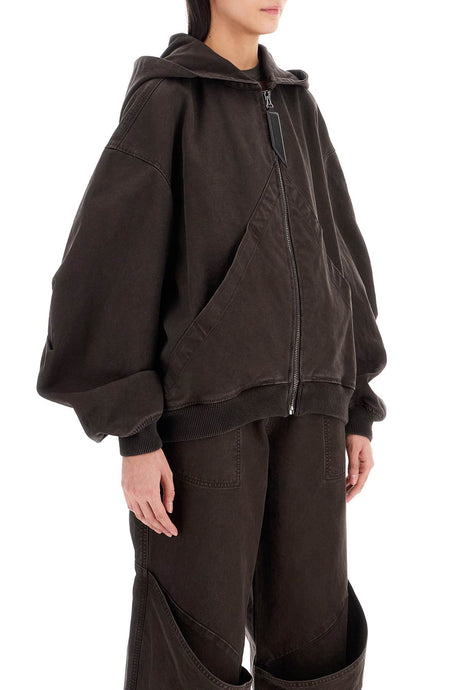 THE ATTICO Oversized Cotton Bomber Jacket with Hood