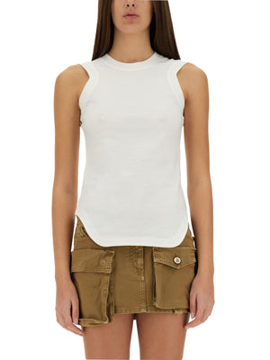 THE ATTICO Slim Fit Cotton Tank Top - Size 38