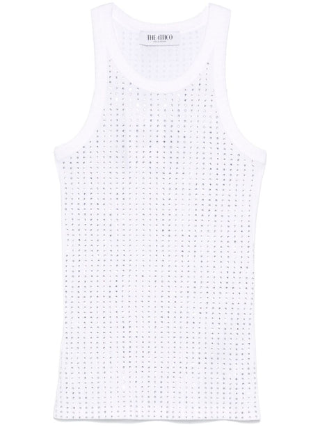 THE ATTICO Strass Embellished Sleeveless Tank Top