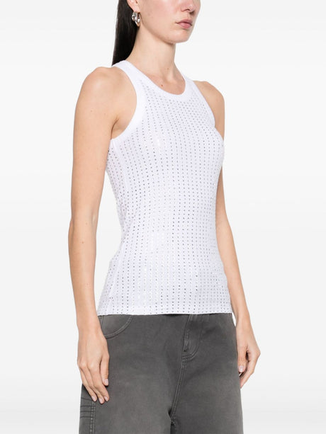 THE ATTICO Strass Embellished Sleeveless Tank Top