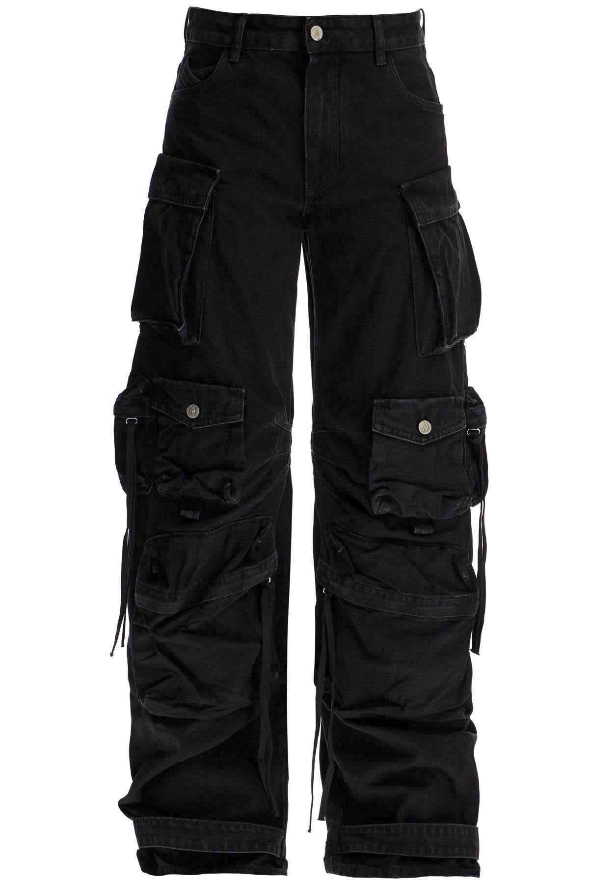 THE ATTICO Low Rise Cargo Jeans with Adjustable Cuffs