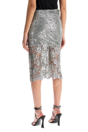 THE ATTICO Elegant Lace Midi Skirt