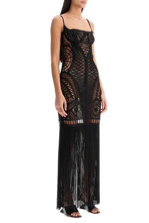 THE ATTICO Embroidered Tulle Midi Dress