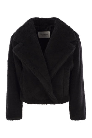 MAX MARA Mini Short Teddy Bear Jacket in Alpaca, Wool, and Silk