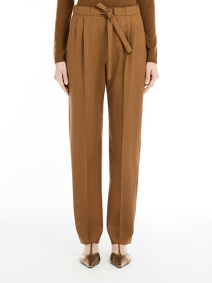 MAX MARA Elegant Long Trousers for Women - Tobacco