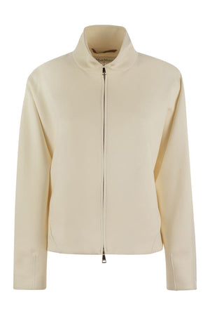 MAX MARA Polyamide Blend Sweatshirt with Golden Zip - Women's Outerwear