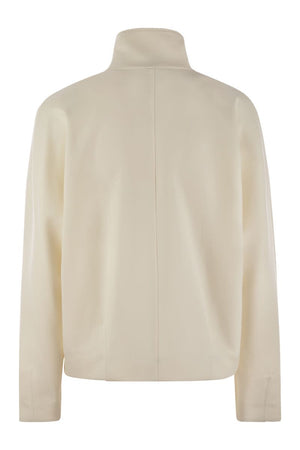 MAX MARA Polyamide Blend Sweatshirt with Golden Zip - Women's Outerwear