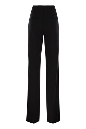 MAX MARA SPORTMAX High-Waisted Fitted Trousers with Flare Details