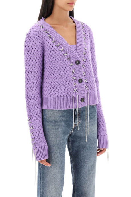 GIUSEPPE DI MORABITO Stunning Purple Knit Twin Set for Women - FW23