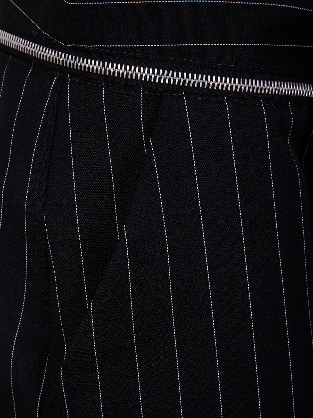 JEAN PAUL GAULTIER Pinstripe Wool Tailored Trouser with Zip Off Belt