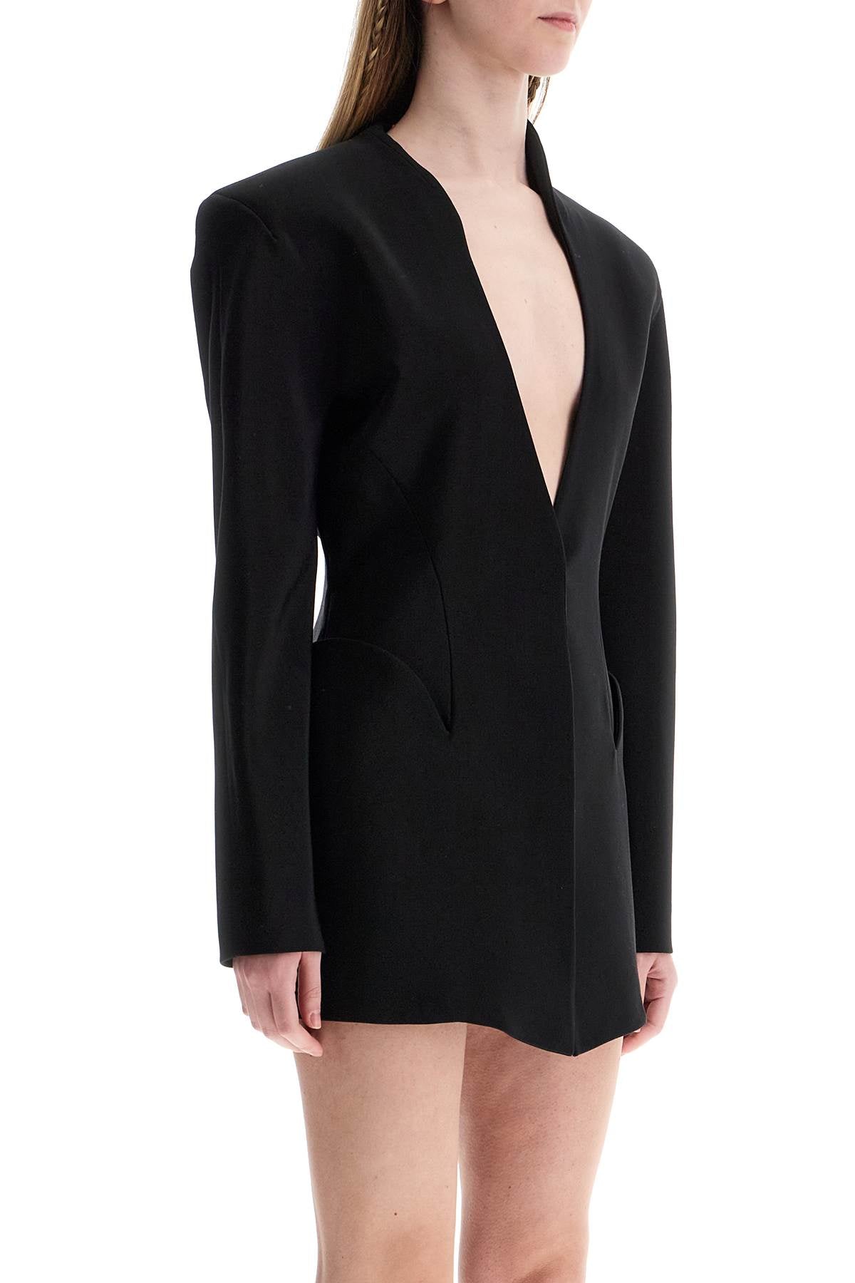 MUGLER Mini V-Neck Jacket with Contemporary Design