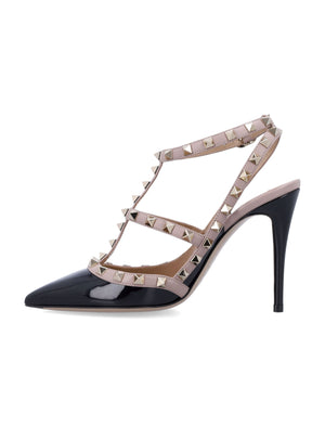 VALENTINO GARAVANI Rockstud Caged Ankle Strap Pump - 10cm Heel