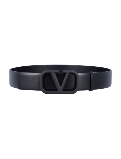 VALENTINO GARAVANI Vlogo Signature Leather Belt - 4 cm Height