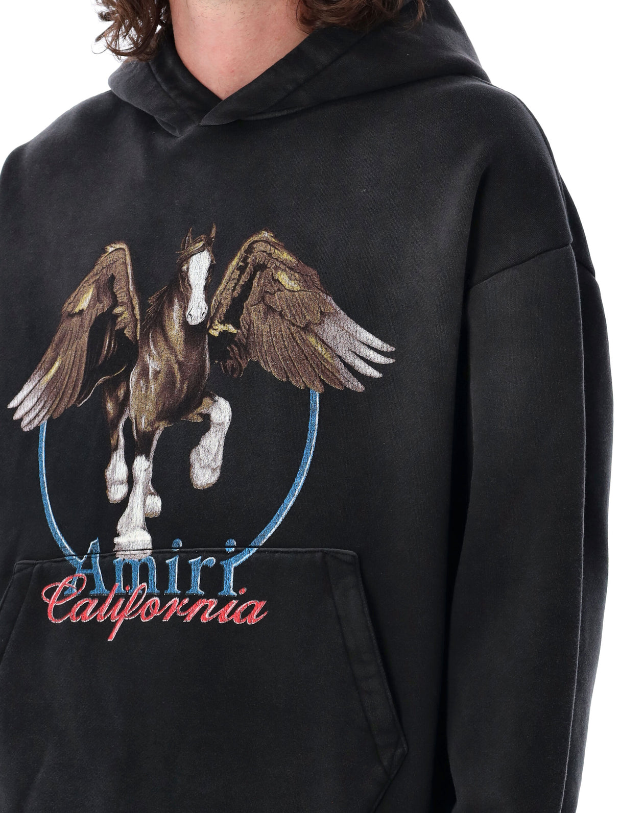 AMIRI Vintage Wash Pegasus Hoodie - Men's Loose Fit